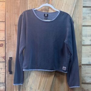 Guess Jeans Dark Gray Crop Sweatshirt